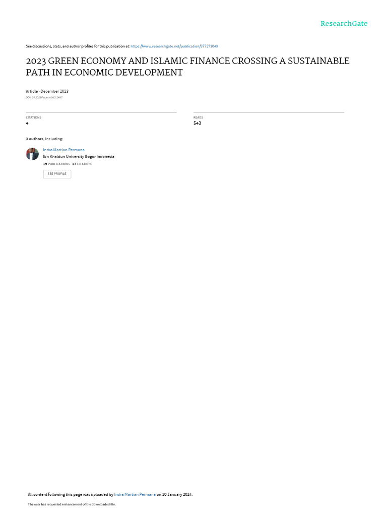 2023 Green Economy and Islamic Finance Crossing A Sustainable Path in ...