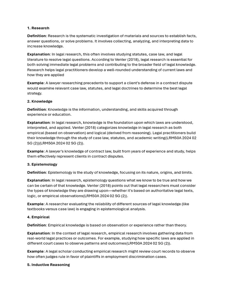 Types of Definitions in Legal Research | PDF | Knowledge | Logic