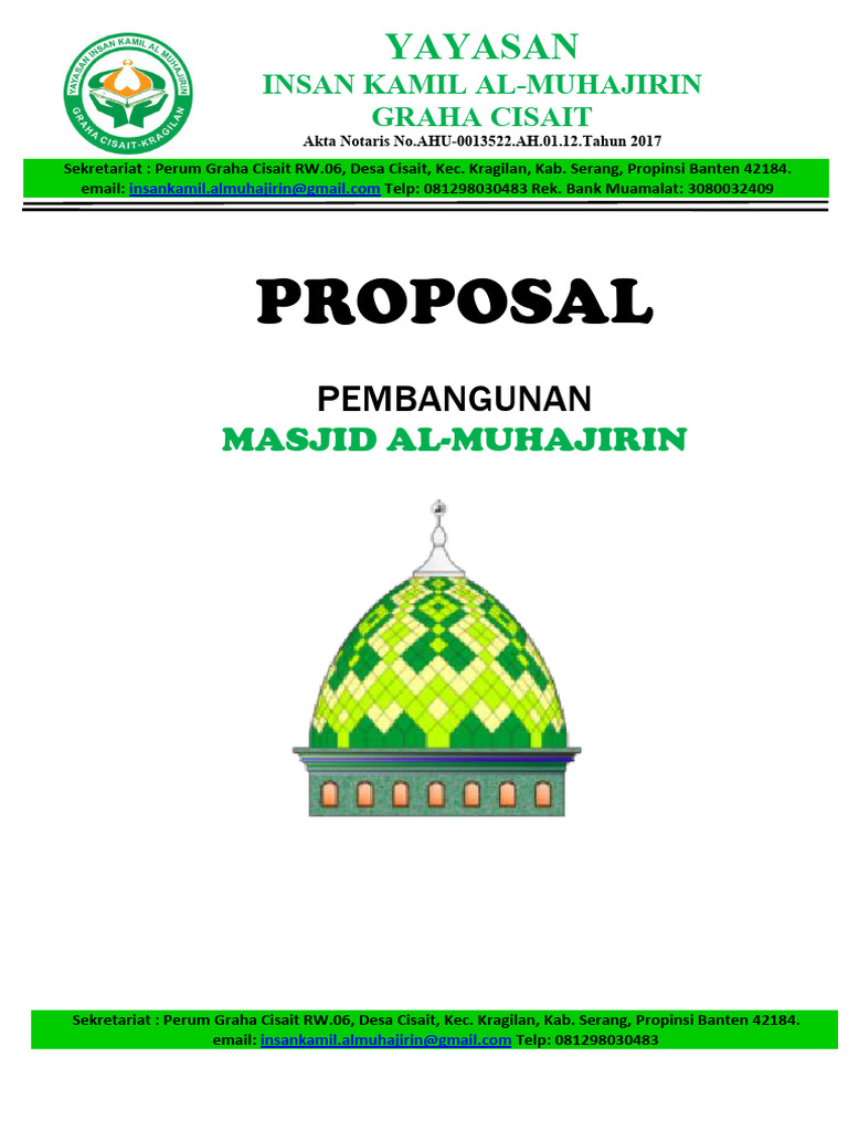 Proposal Pembangunan Masjid Al-Muhajirin | PDF