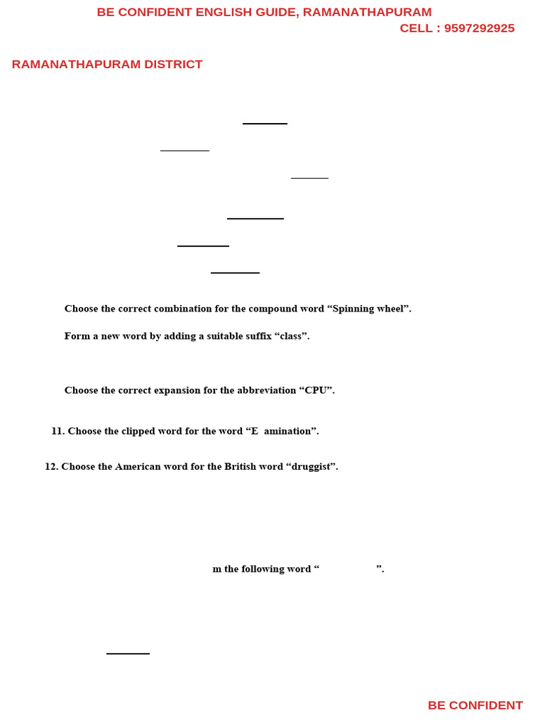 Grade 11 English Exam Guide | PDF | Linguistic Morphology | Syntax
