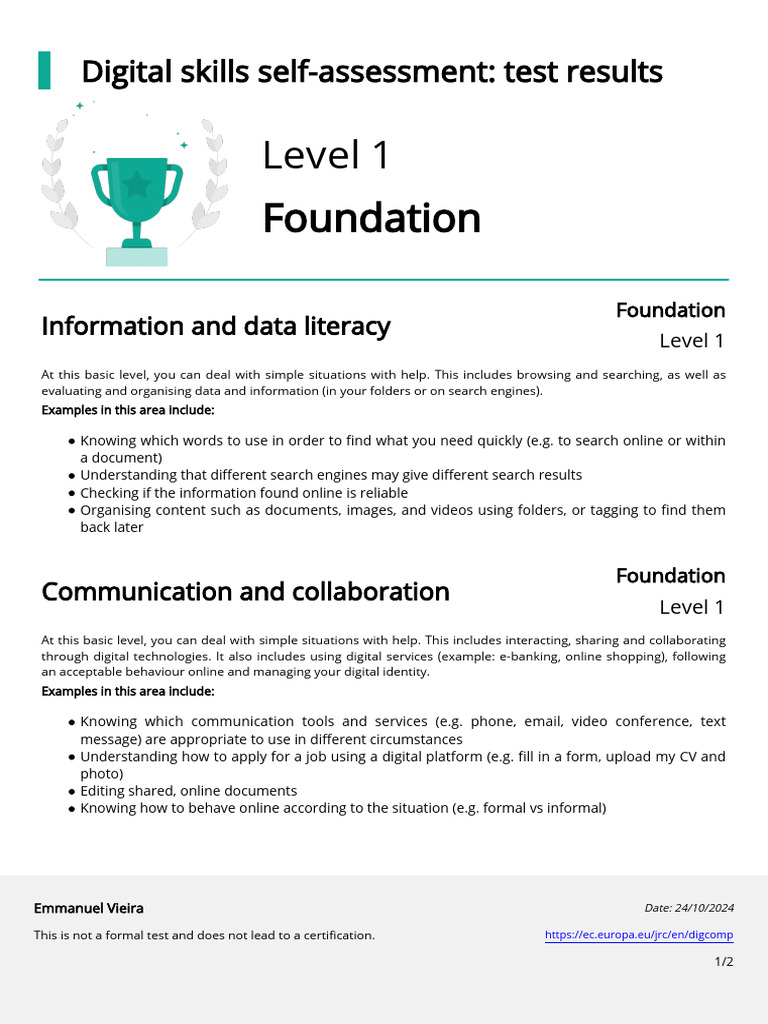 Digital Competences Report | PDF | Educational Technology | Cyberspace