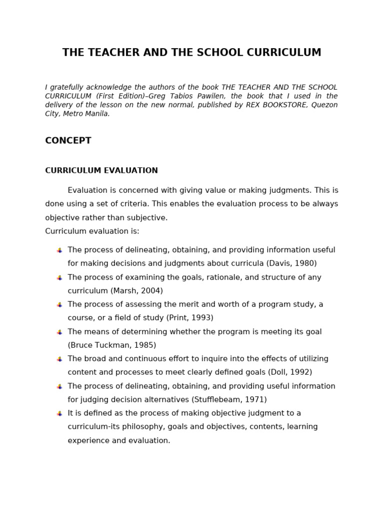 Curriculum Evaluation and Innovation Guide | PDF | Curriculum | Evaluation
