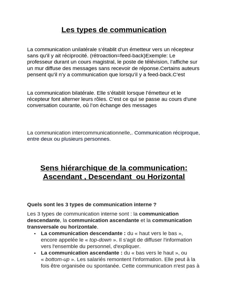 Types de communication en entreprise | PDF | la communication | Business