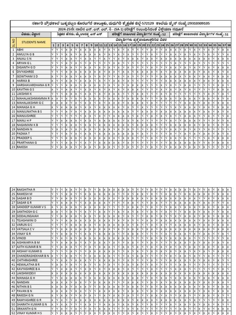 SA-1 Analysis Format-1 | PDF