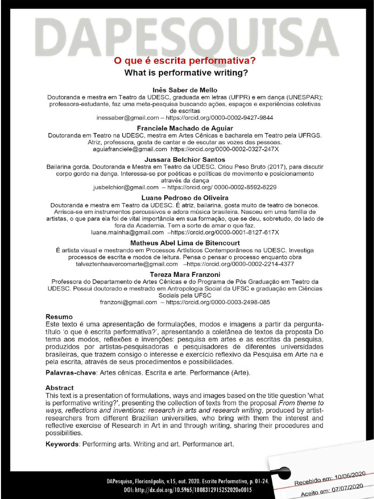 Escrita Performativa | PDF