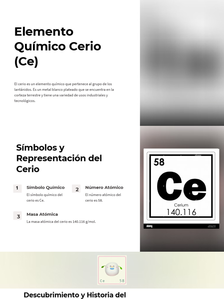 Cerio: Propiedades y Usos del Elemento 58 | PDF | Rieles | Elementos ...
