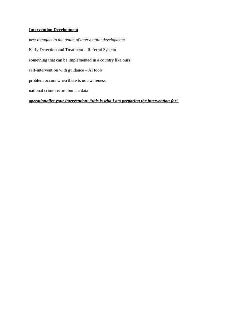Intervention Development | PDF