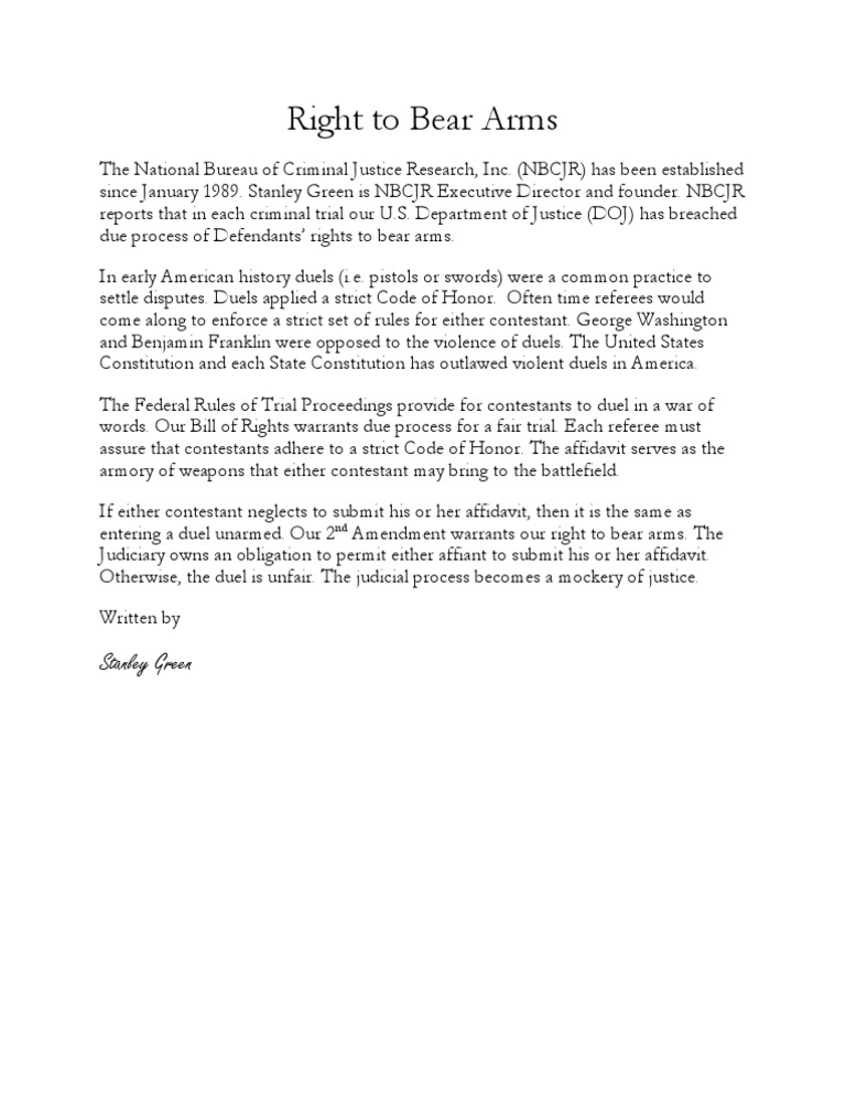 Right To Bear Arms PDF