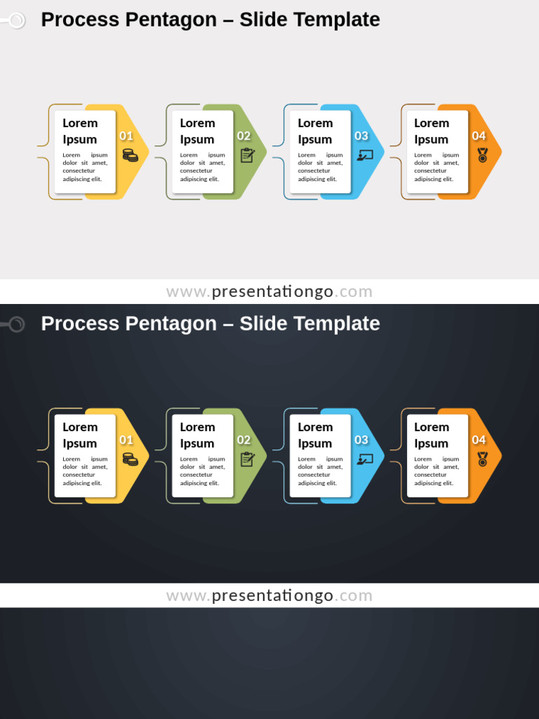 Process Pentagon Slide Template | PDF