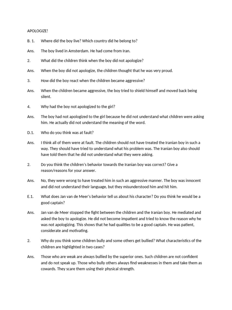 Understanding Apologies in Childhood | PDF