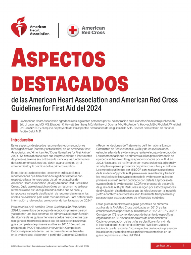 Aspectos destAcAdos de Las American Heart Association and American Red ...