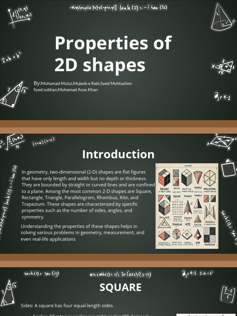 Properties of 2D Shapes Explained | PDF | Rectangle | Triangle