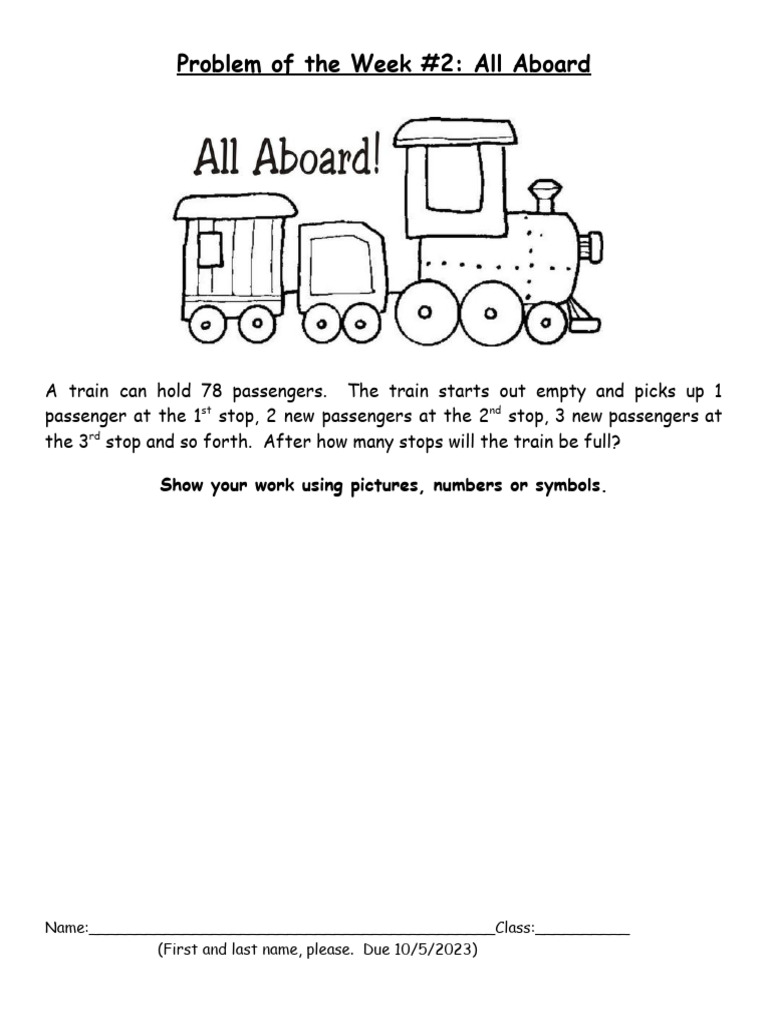 Train Capacity Problem Solving | PDF | Teaching Methods & Materials ...