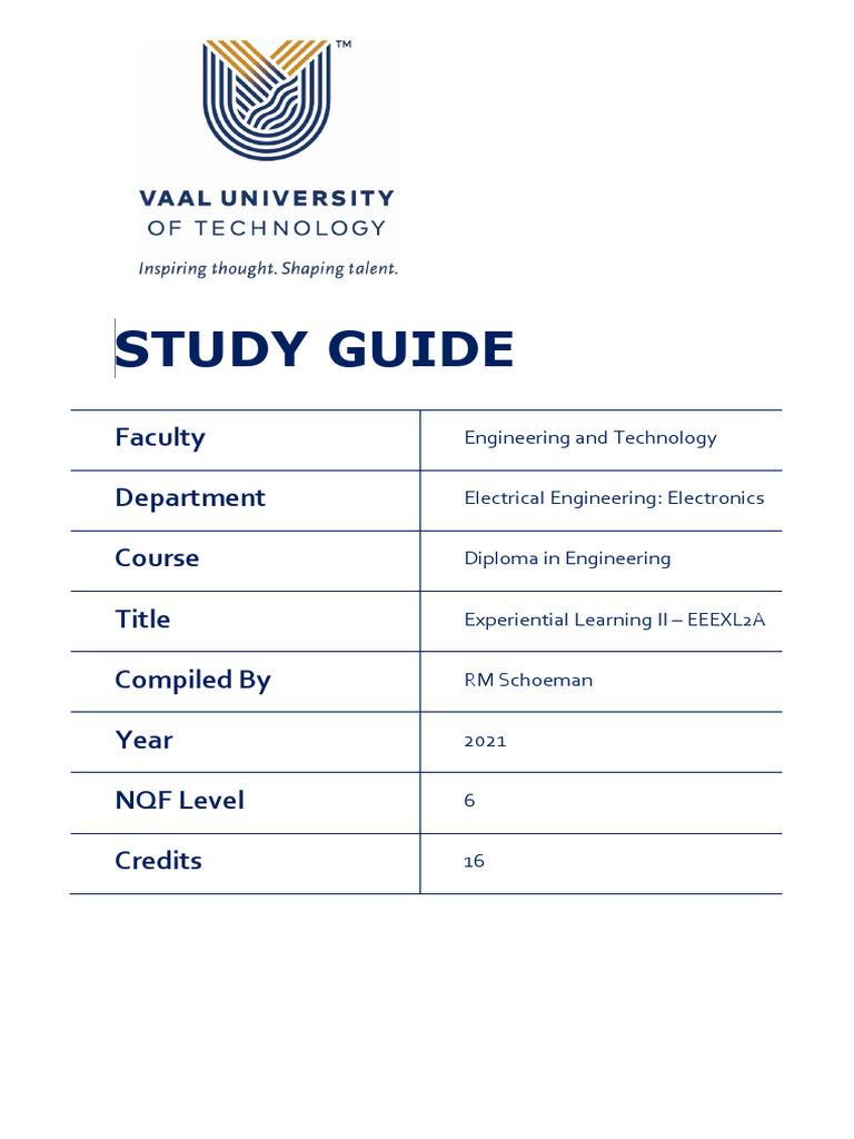 Experiential Learning II Guide for EEEXL2A | PDF | Educational ...