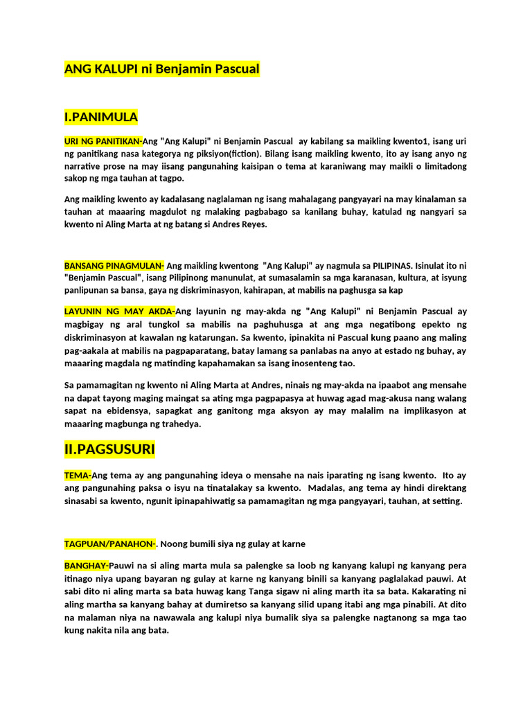 Pagsusuring Basa | PDF