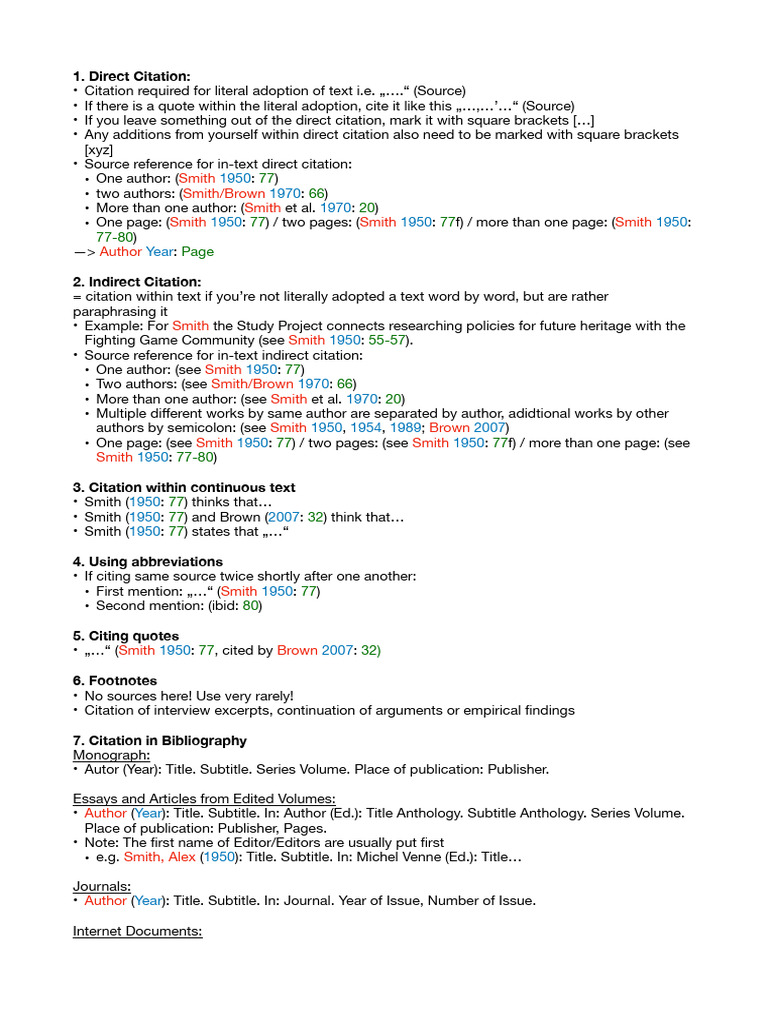 Citation Guide Harvard | PDF | Citation | Reference