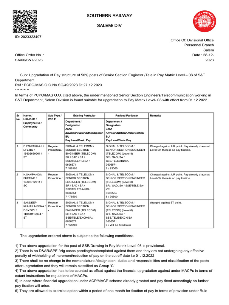 SSE Pay Structure Upgradation Notice | PDF | Justice | Crime & Violence