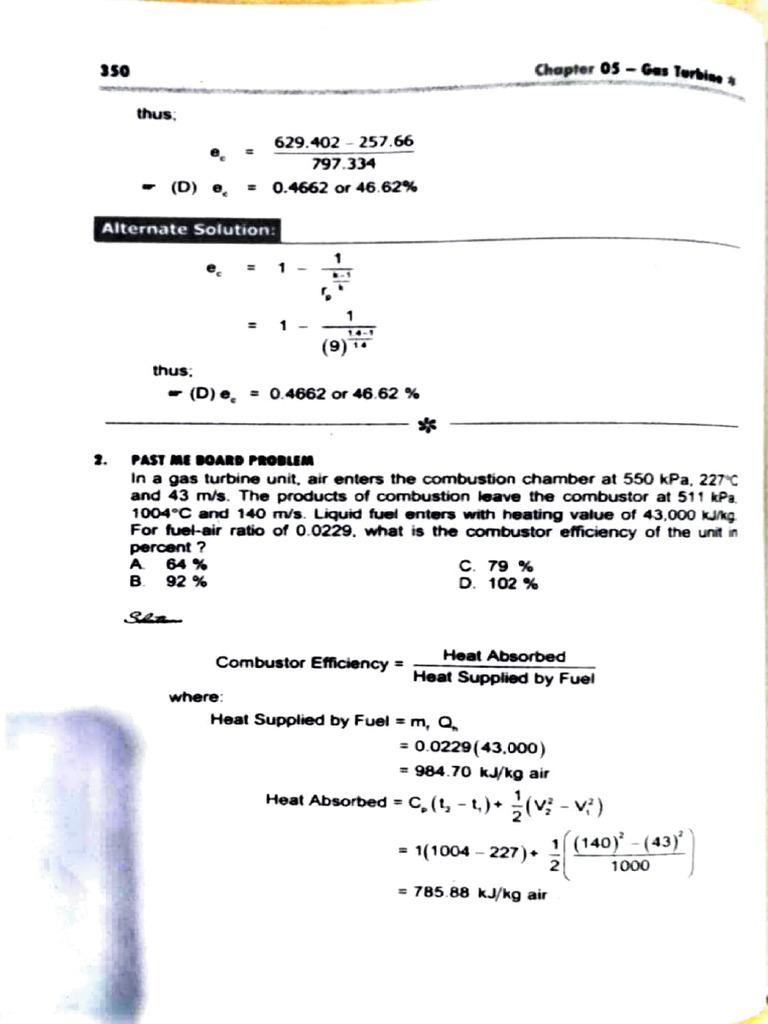 Gas Turbine Efficiency Calculations | PDF | Fuels | Combustion