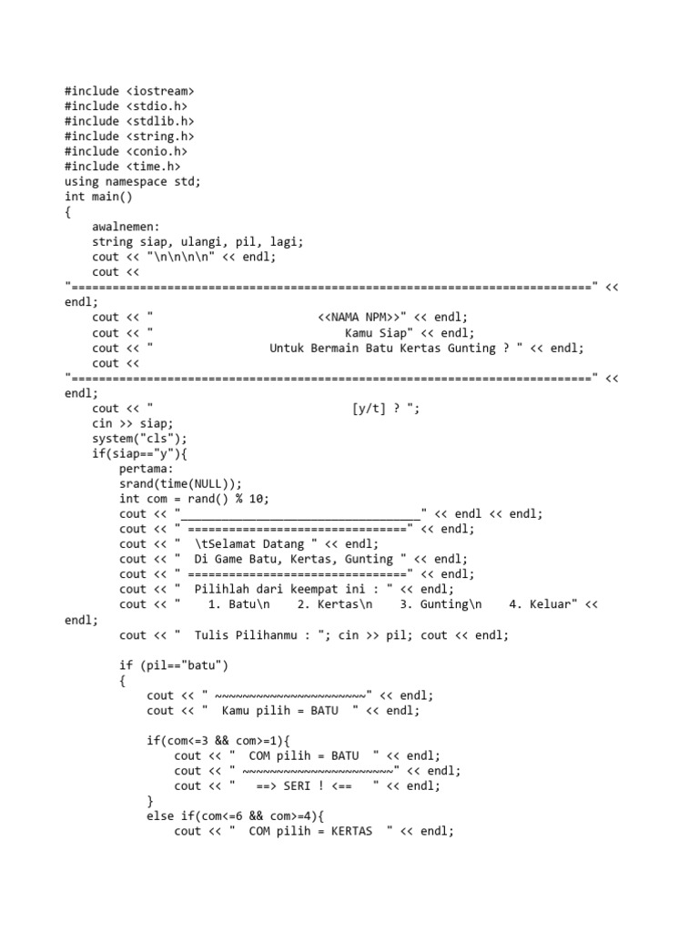 #2 - GuntingBatuKertas | PDF | Computer Programming | Software Engineering
