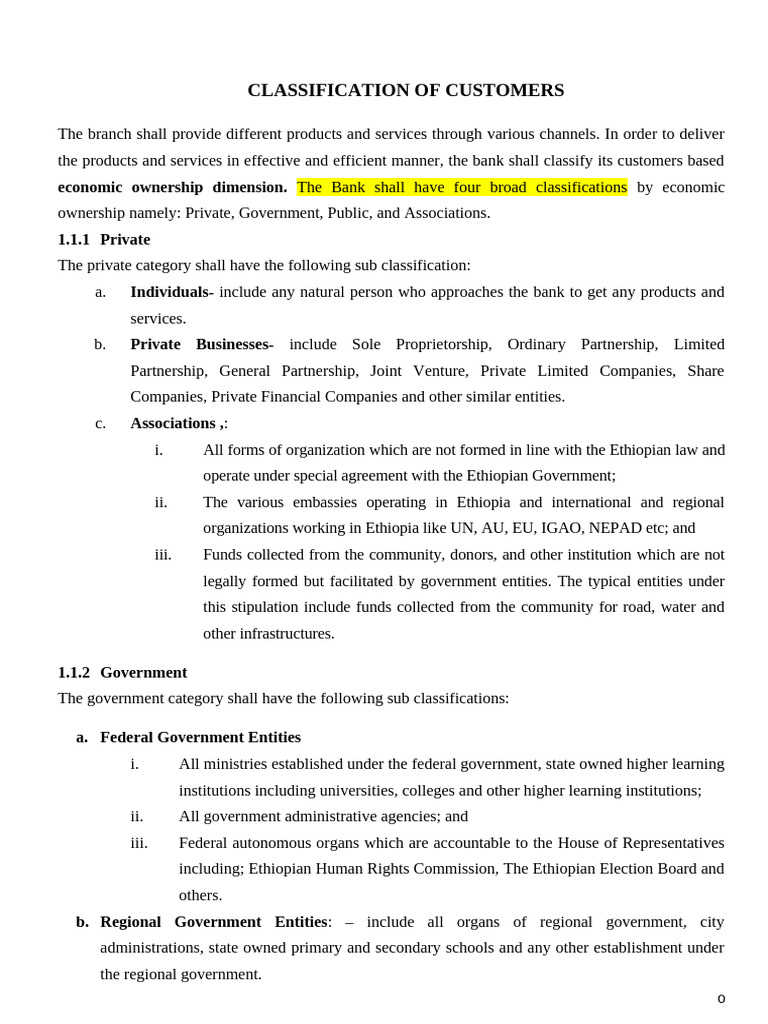 Classification of Customers: Economic Ownership Dimension | PDF ...