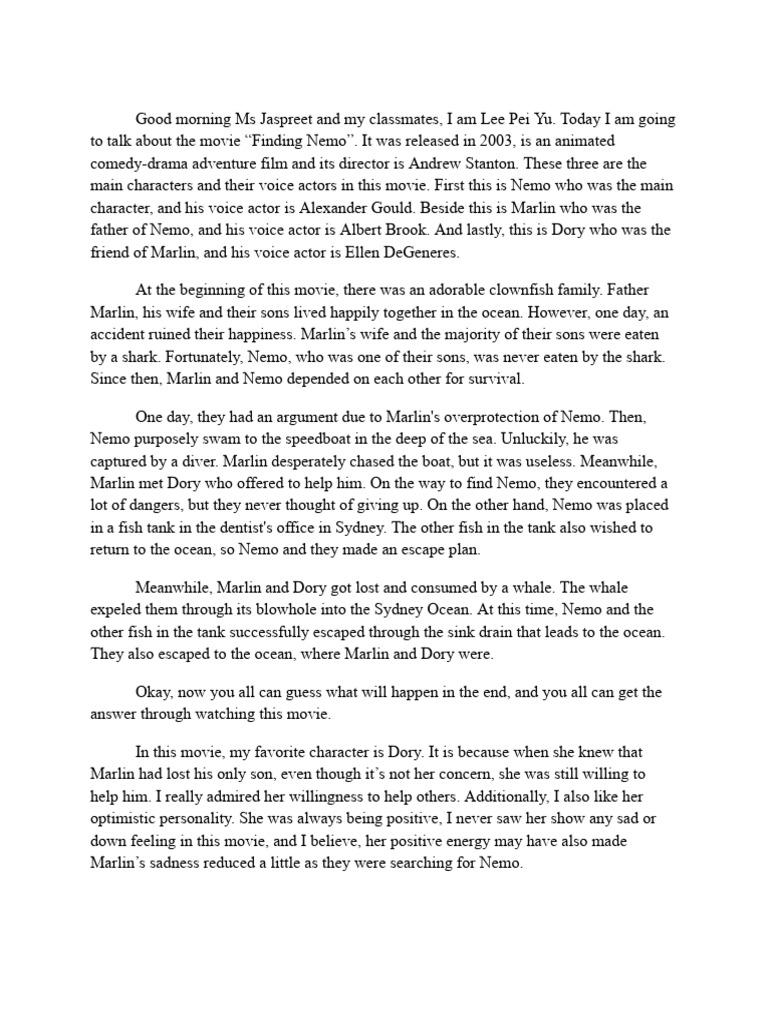 Finding Nemo Pdf Art