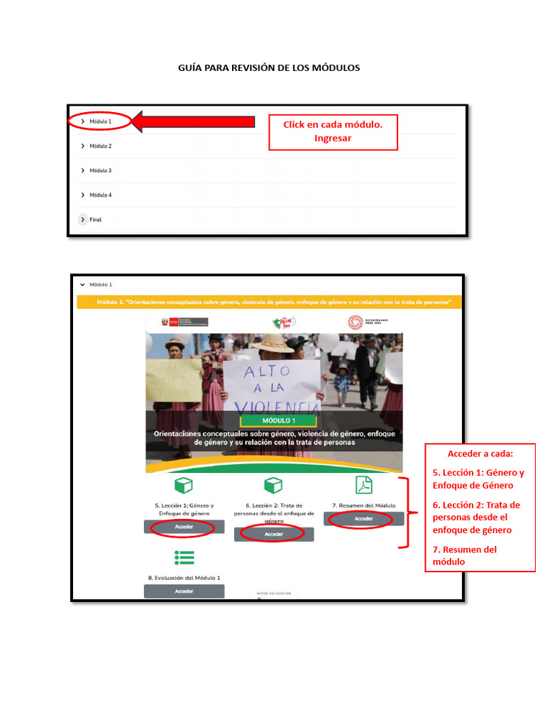 Guía Para Revisión De Los Módulos Pdf