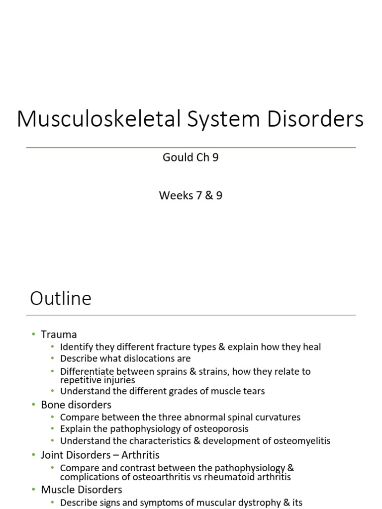 Overview of Musculoskeletal Disorders | PDF | Bone | Osteoblast