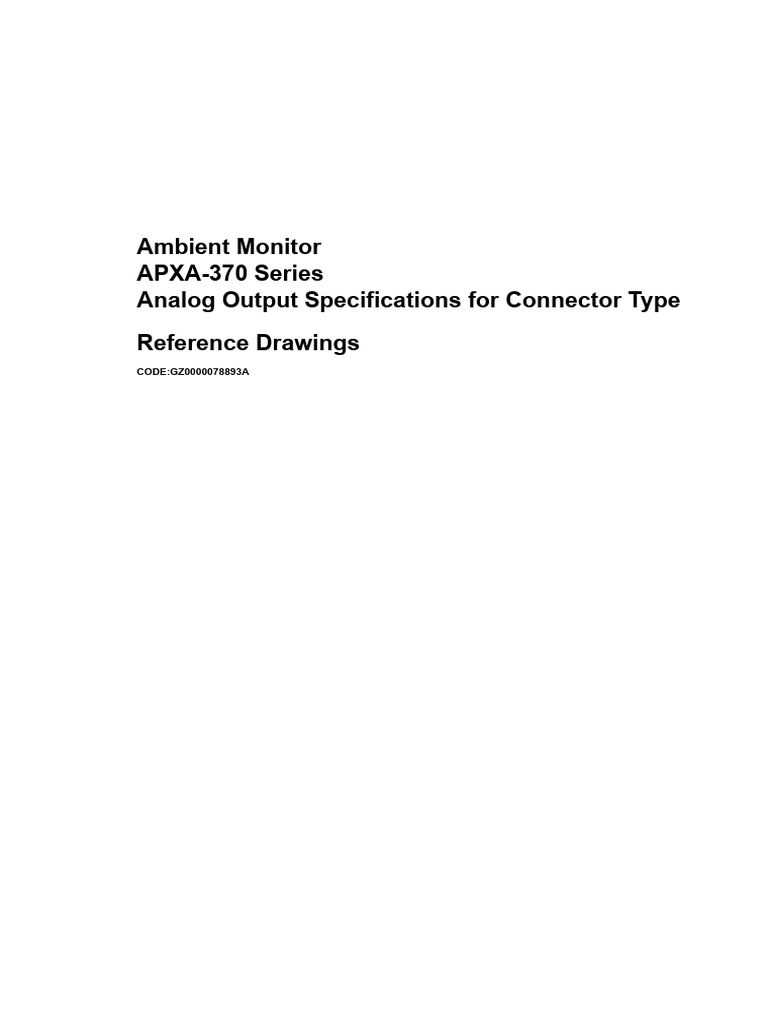 APXA-370 Ambient Monitor Specs | PDF | Electronics | Electrical Engineering