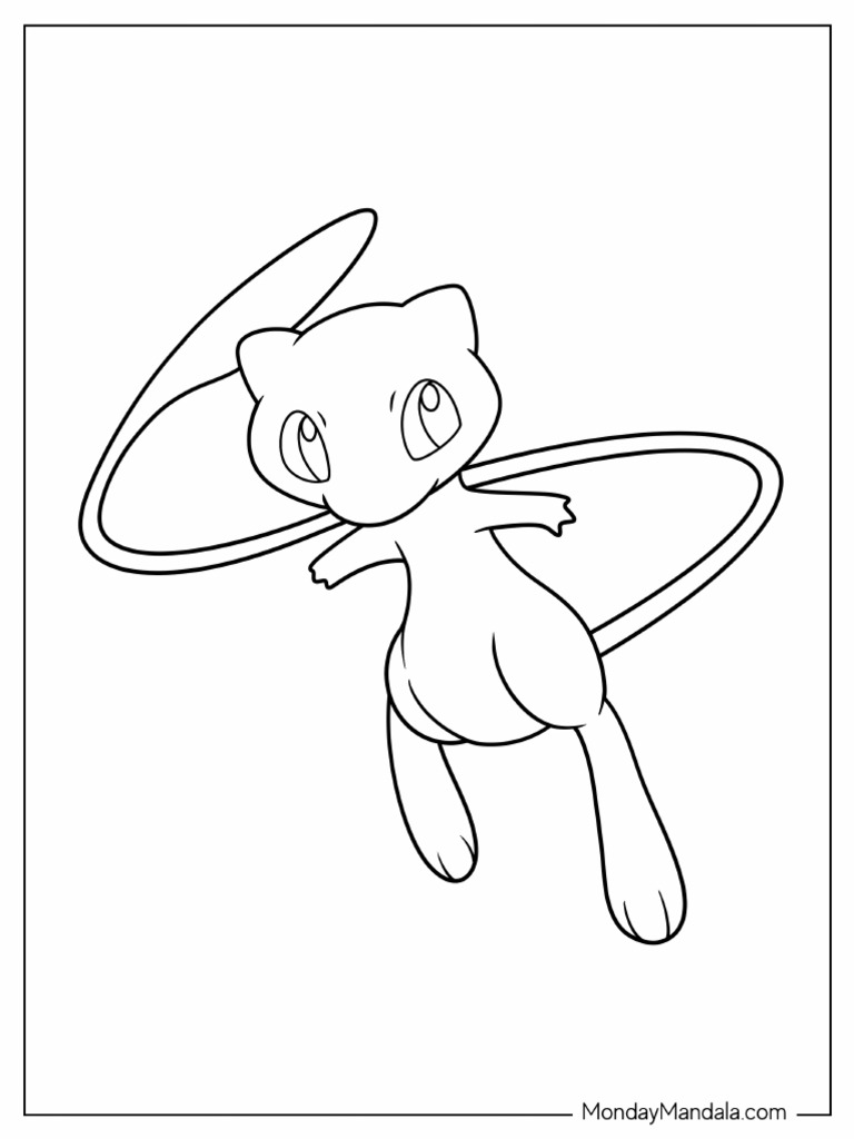 Simple Mew Coloring Page For Preschoolers | PDF