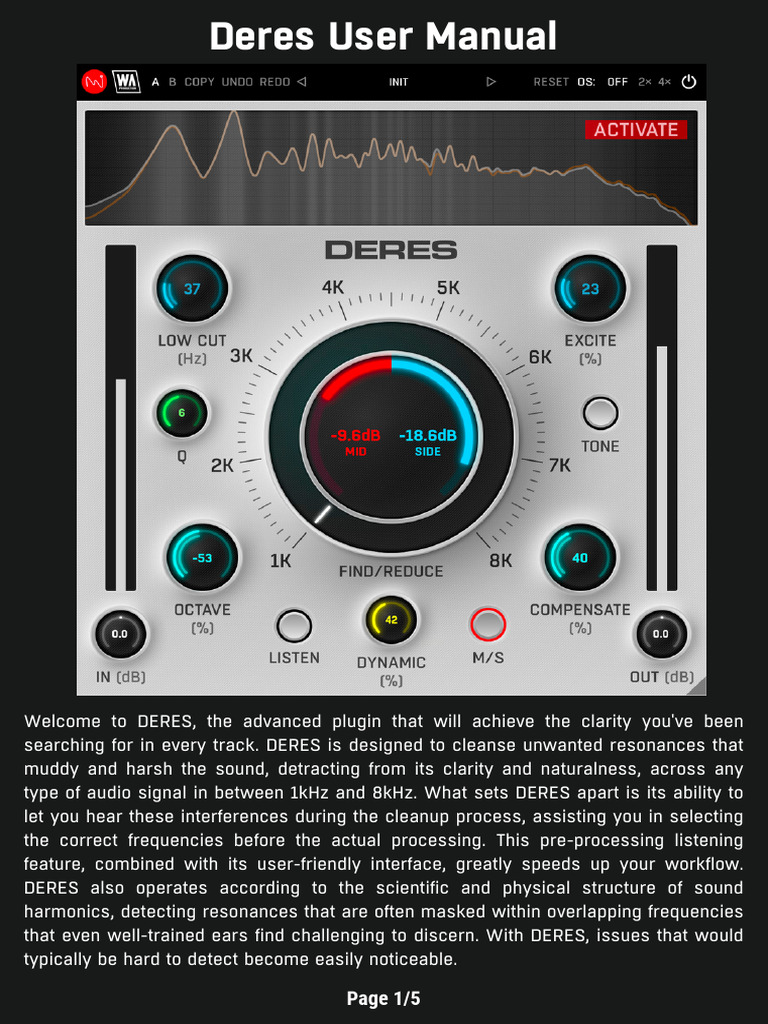 Deres - Manual | PDF | Resonance | Equalization (Audio)