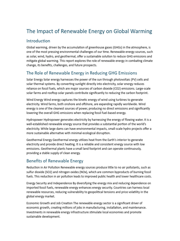 R2 - Renewable Energy - Climate Change | PDF | Renewable Energy ...
