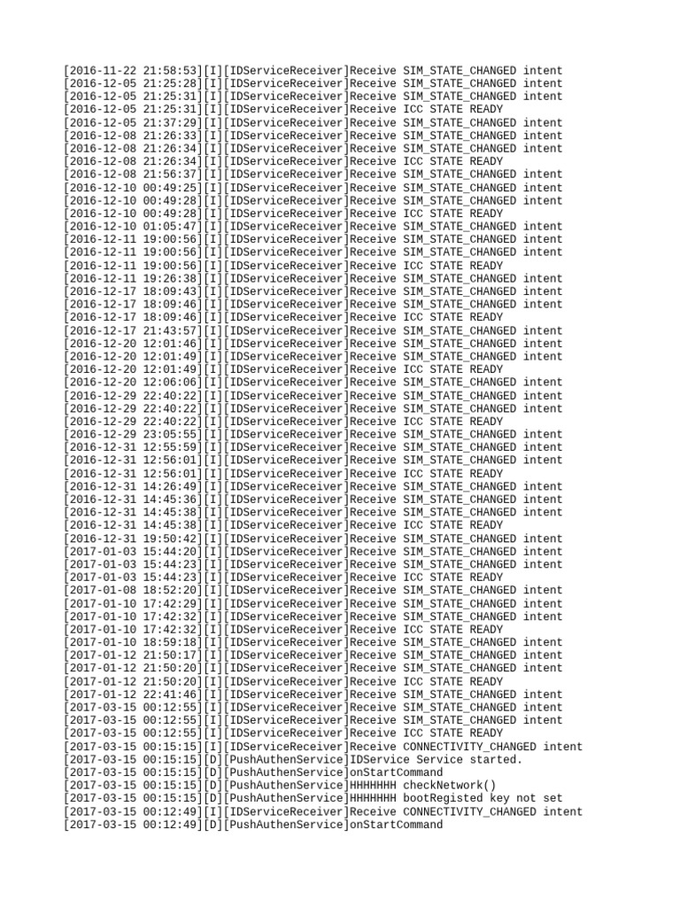 SIM State Change Intent Logs | PDF | Finance & Money Management | Computers