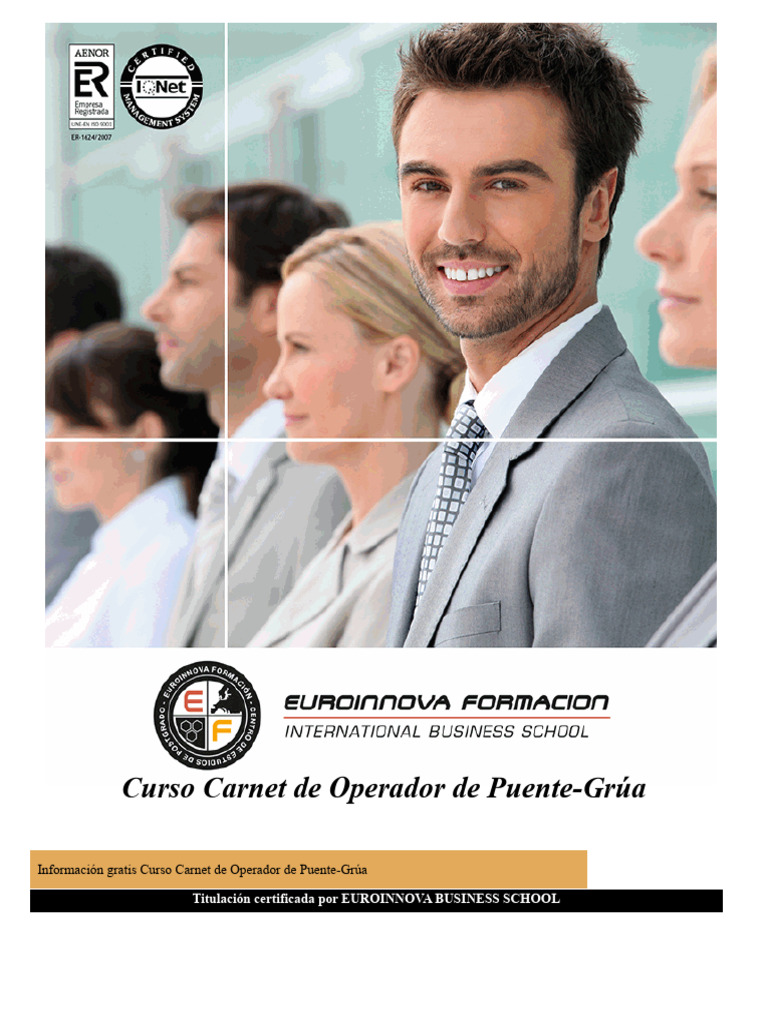 Curso carnet operador puente grua online pdf primeros auxilios