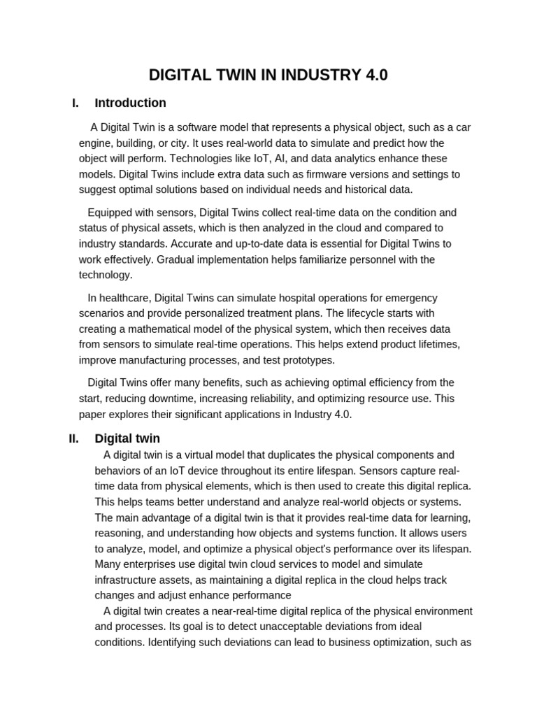 Digital Twin Technology in Industry 4.0 | PDF | Internet Of Things ...