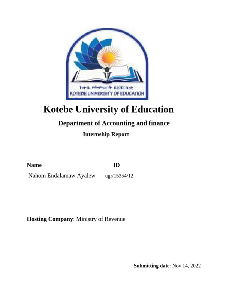 Internship Report Final Pdf Audit Taxes