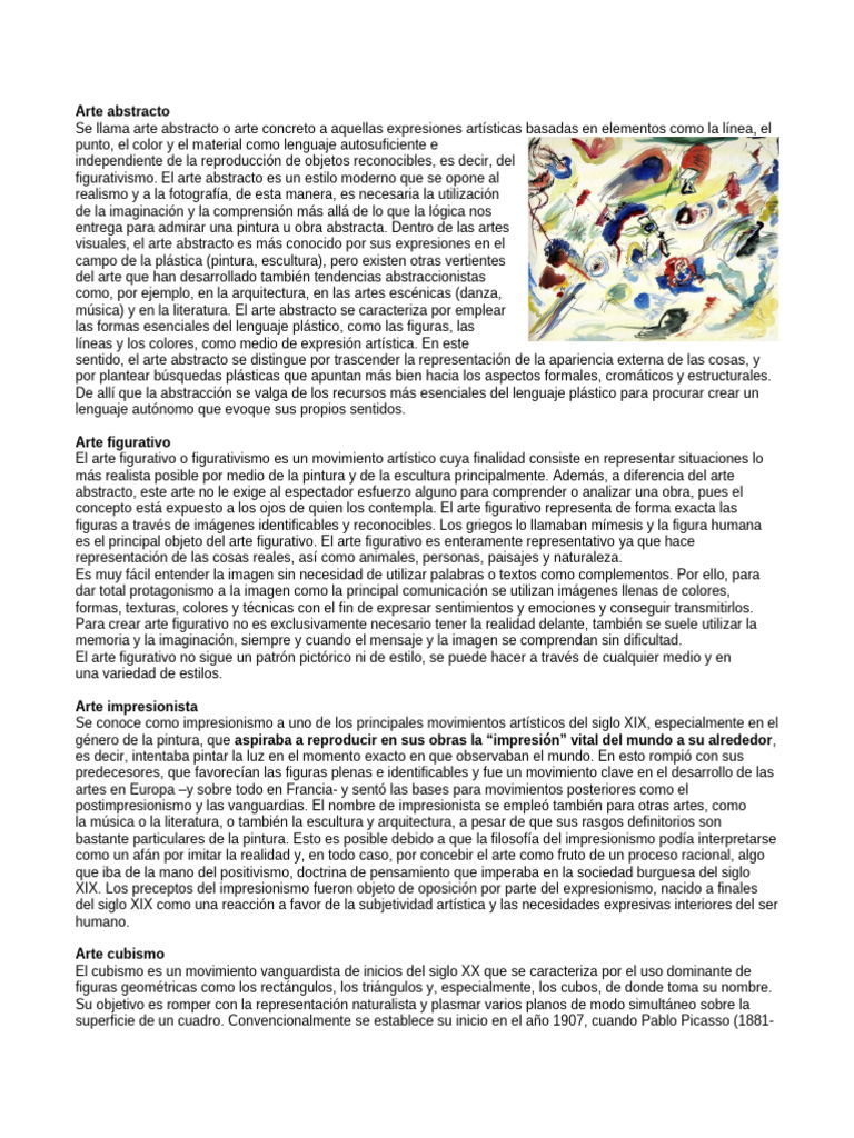 Guía del Arte Abstracto y Movimientos Relacionados | PDF | Cubismo ...