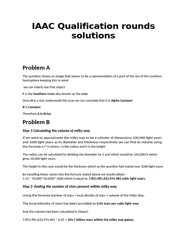 IAAC Qualification Rounds Solutions | PDF | Force | Gravity
