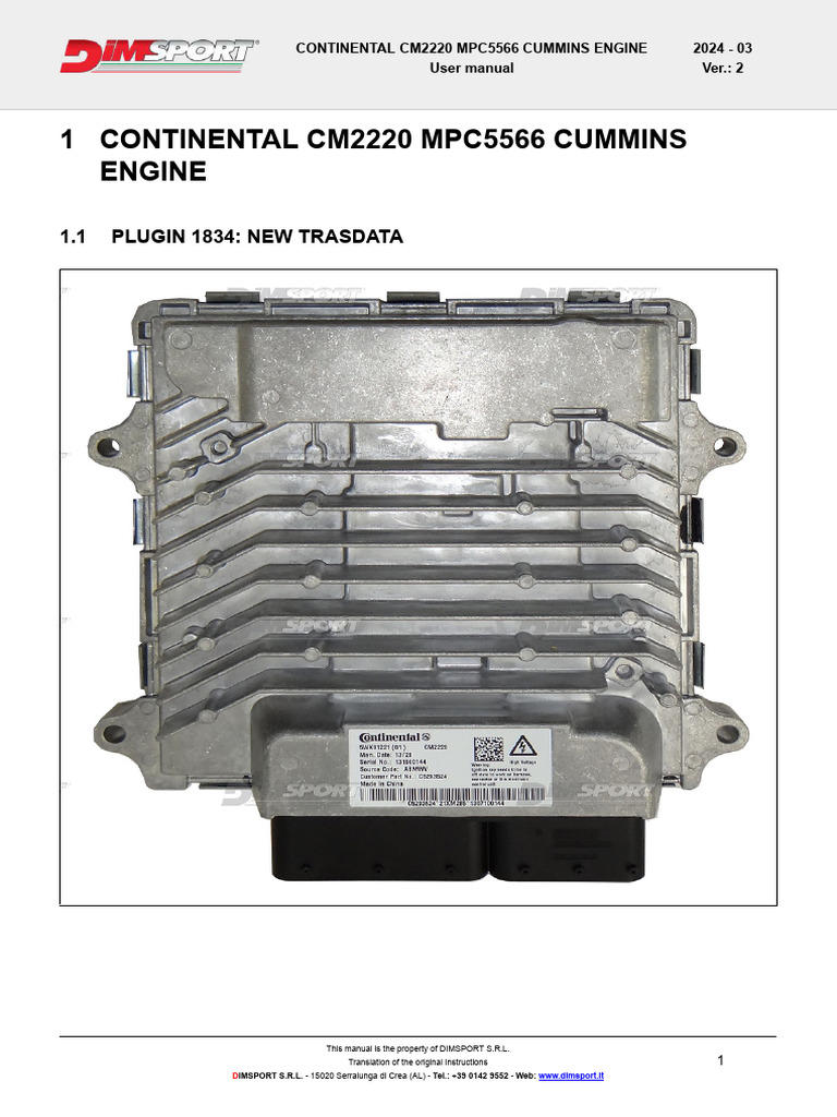 CM2220 ECU Pinout and Connections Guide | PDF