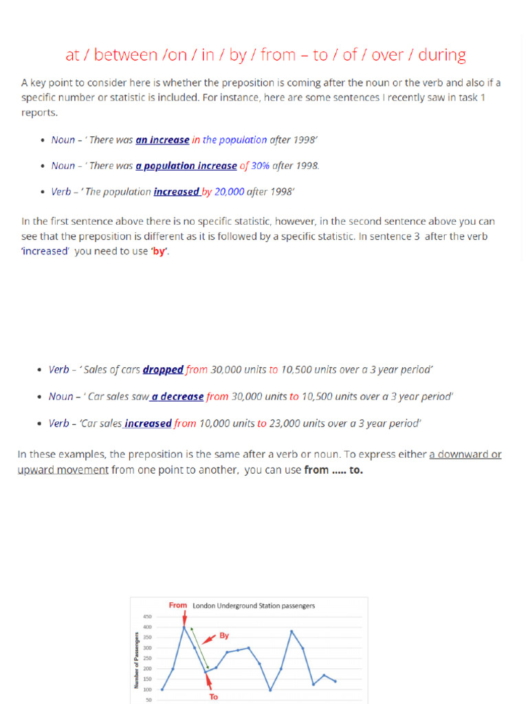 Foundation Prepositions - Writing Task 1 Graphs 240915 213527 | PDF