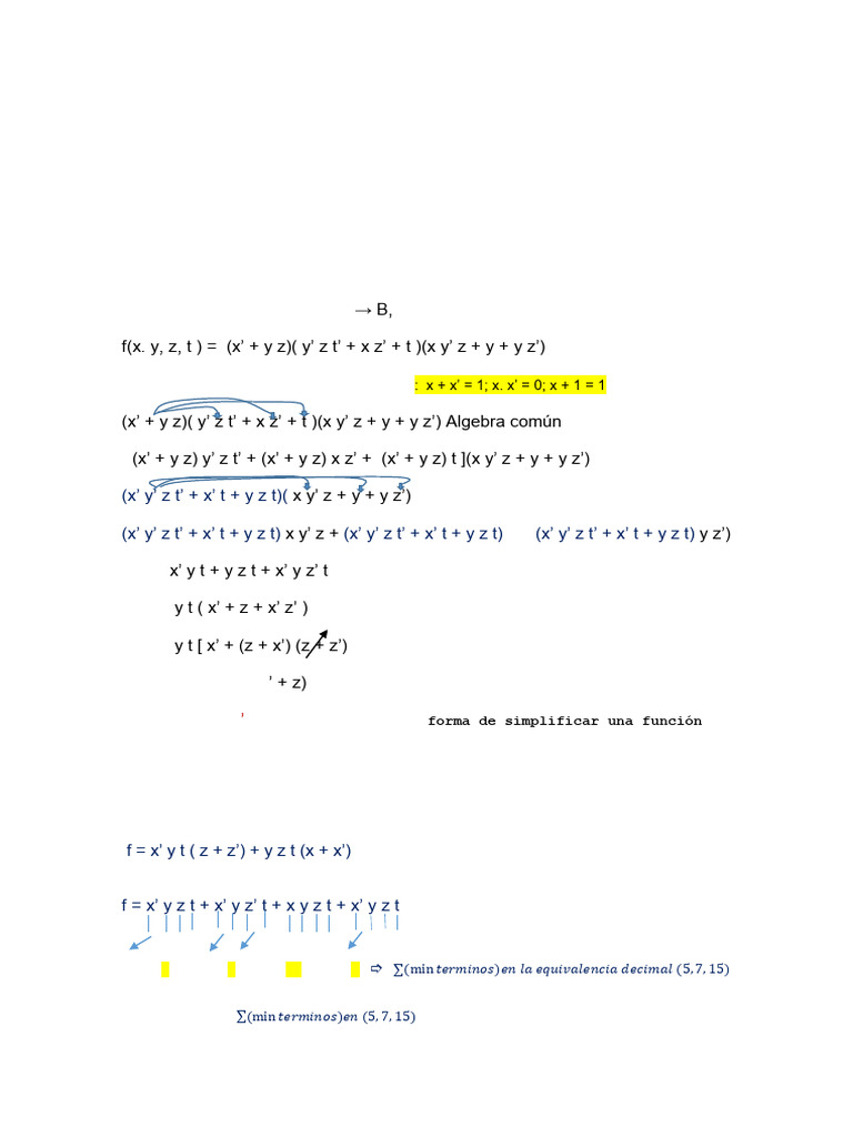 Algebras de Boole Segunda Parte | PDF | Álgebra de Boole | Enseñanza de ...