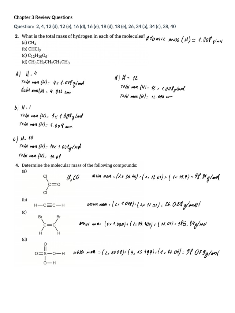 Chapter 3 Review Questions List | PDF