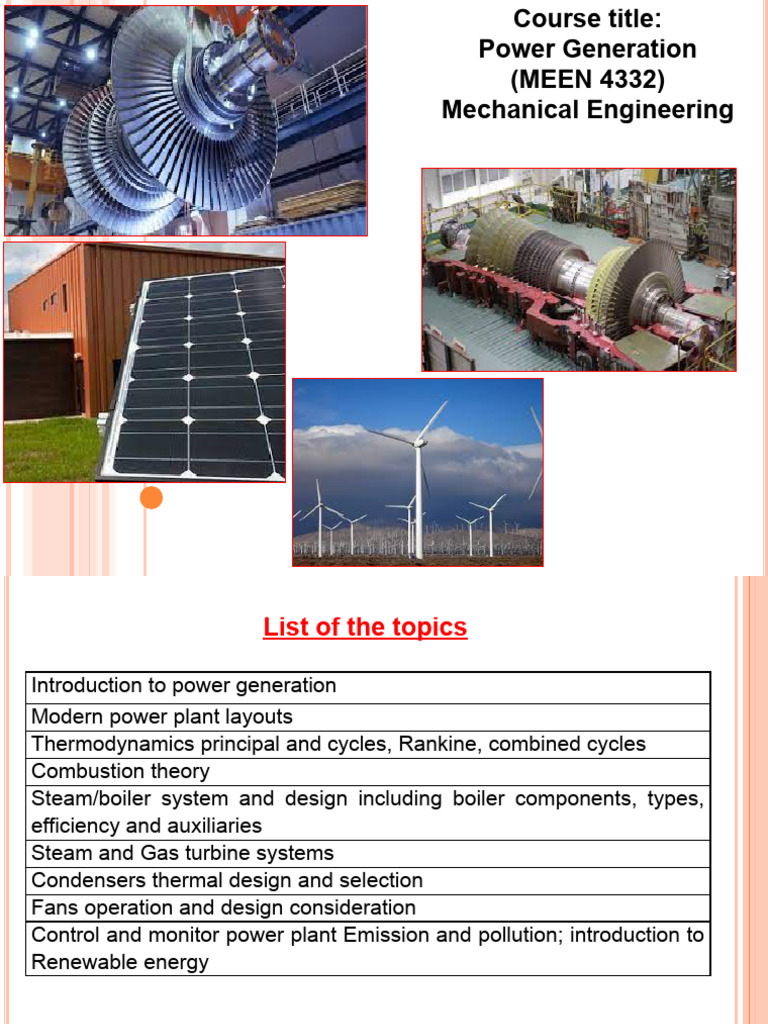 Power Generation Course Overview | PDF | Boiler | Power Station