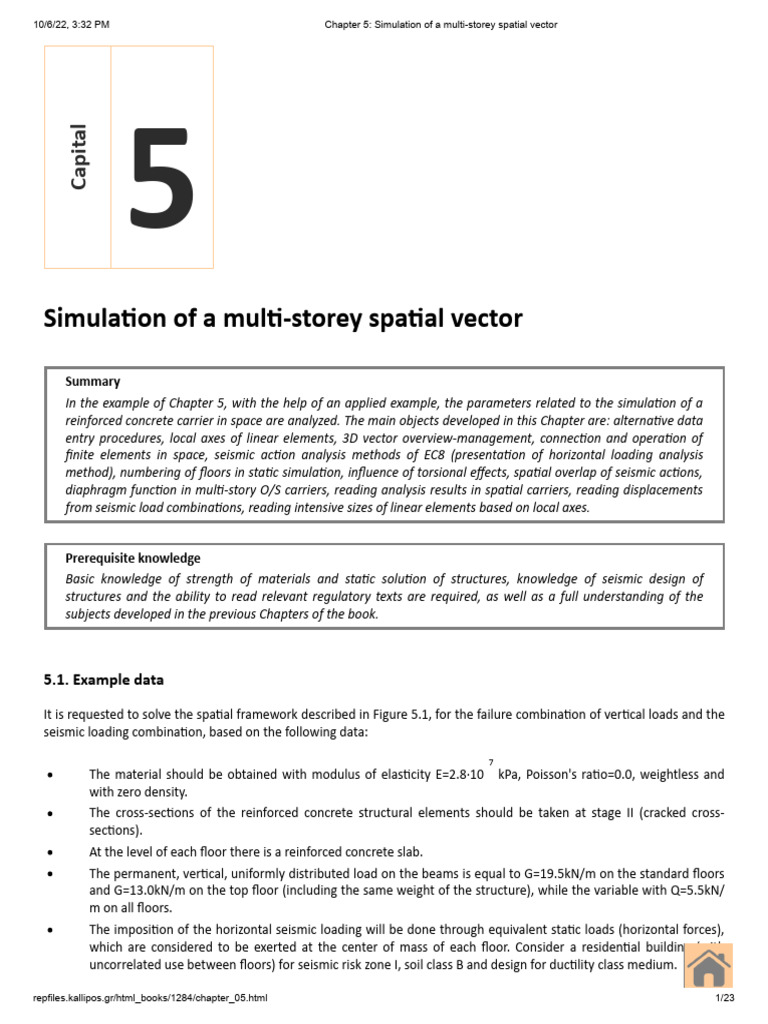 Chapter 5 - Simulation of A Multi-Storey Spatial Vector | PDF | Beam ...