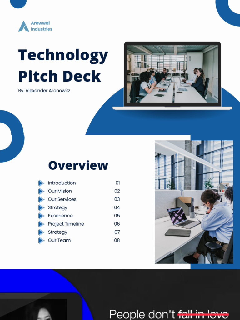 White and Blue Professional Modern Technology Pitch Deck Presentation ...