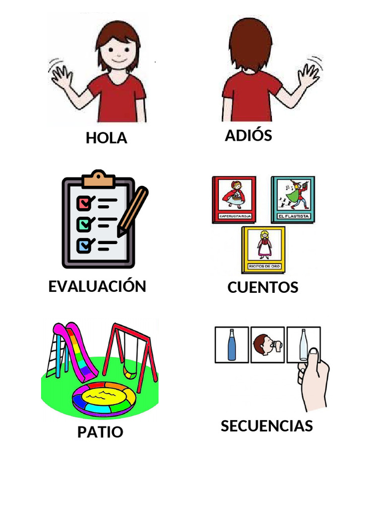 Pictogramas para Patio y Adiós | PDF