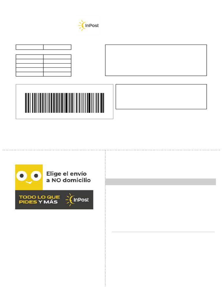 Etiquetas de envío para Vinted y InPost | PDF