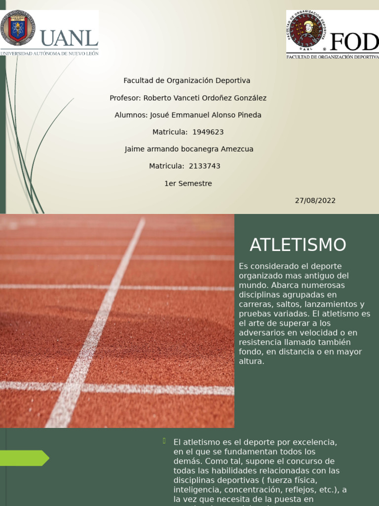 Introducción al Atletismo y sus Pruebas | PDF | Deporte del atletismo ...