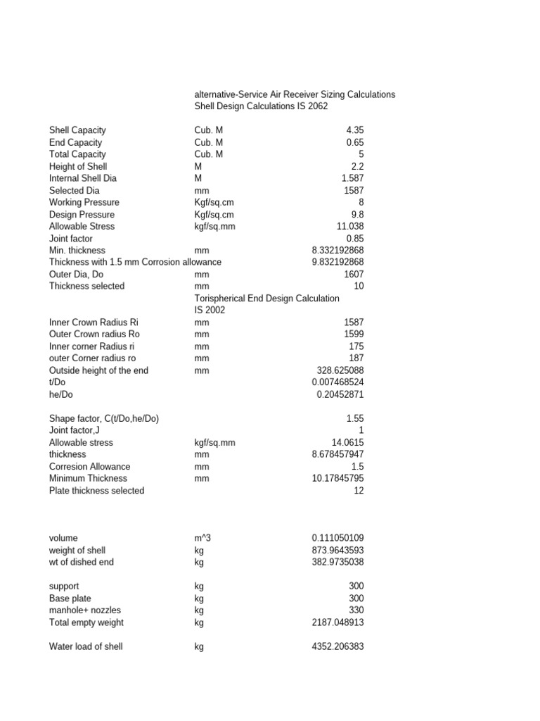 Air Tank Sizing | PDF | Corrosion | Pressure