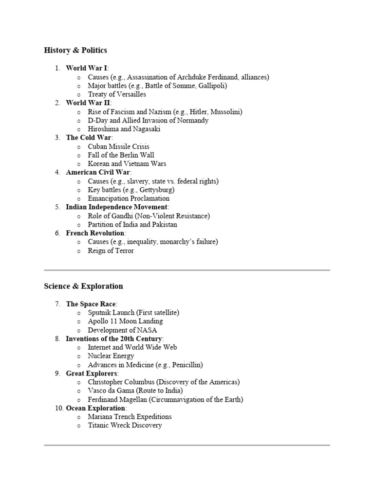 Key Historical Events and Innovations | PDF | Psychology | Astronomy