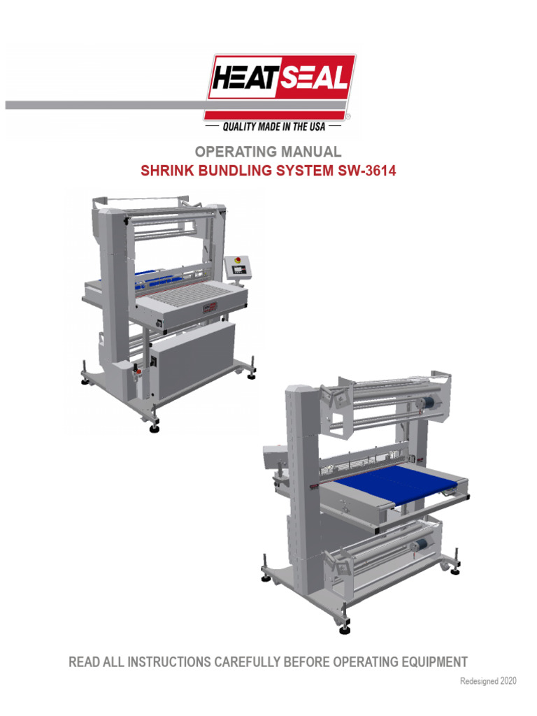 SW-3614 Shrink Bundling System Manual | PDF | Bearing (Mechanical) | Switch